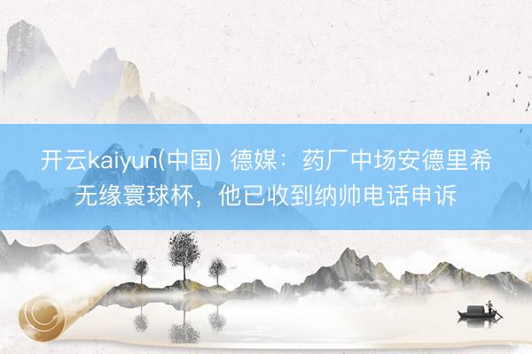 开云kaiyun(中国) 德媒：药厂中场安德里希无缘寰球杯，他已收到纳帅电话申诉