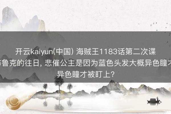 开云kaiyun(中国) 海贼王1183话第二次谍报更新|布鲁克的往日， 悲催公主是因为蓝色头发大概异色瞳才被盯上?